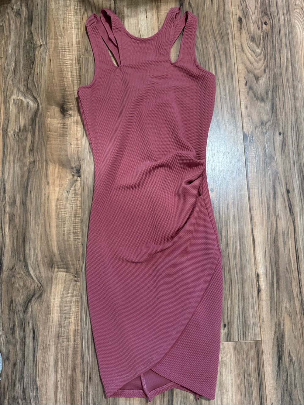 Sleeveless Ruched Bodycon Dress in Dusty Rose